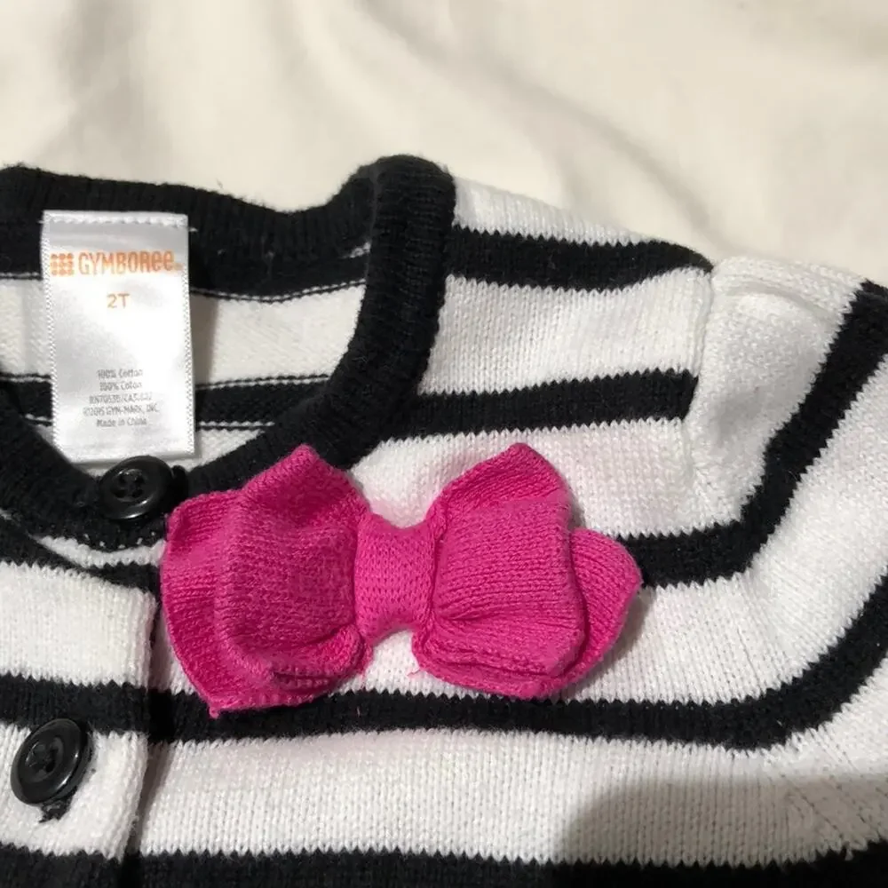 Gymboree Blk/white strip peplum sweater worn once